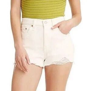 Levi's White 501 High-Rise Denim Shorts